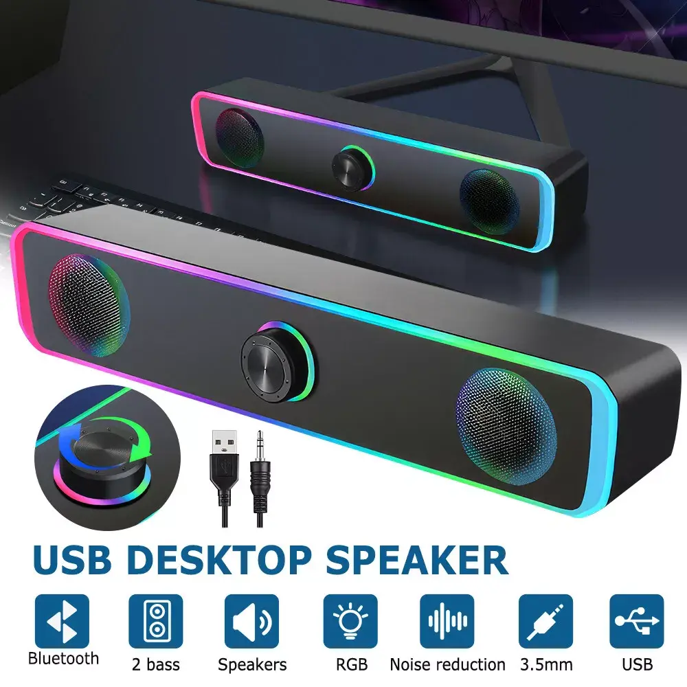 Bluetooth Computer Speakers Wired USB Powered Stereo Desktop Speaker for PC Tablets Laptop