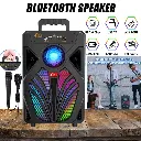 Portable Bluetooth Speaker Party Speaker Stereo Subwoofer Heavy Bass Sound System with Mic Wireless Woofer with LED FM