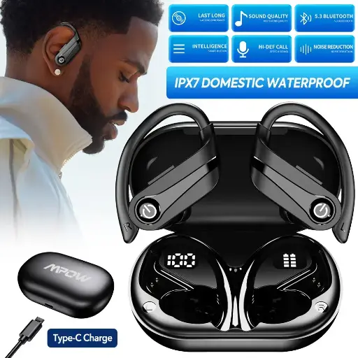 Bluetooth 5.3 Earbuds Headphones Wireless Earphones Sports Stereo Ear Hook