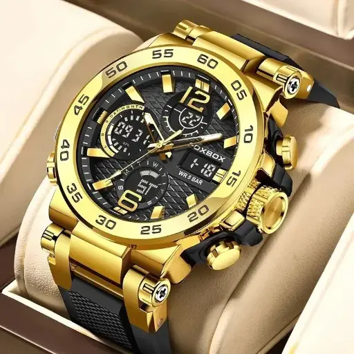 Mens Diver Sports Wristwatch Digital Analog Quartz LED Waterproof Luxury Watches